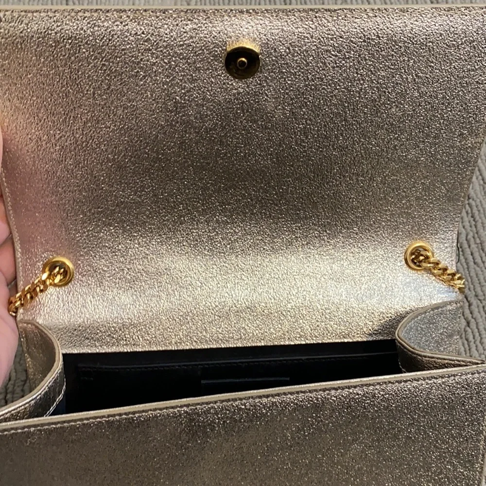 Priced to sell! Saint Laurent Monogram YSL Medium Grain de Poudre Chain Bag. - Picture 5 of 9